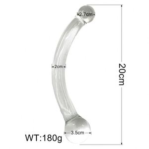 Consolador de vidrio arqueado de doble cabeza, juguete sexual, consolador de vidrio realista para mujeres, coño, masturbación, tapón Anal, consoladores de vidrio para mujeres - Product Image 4