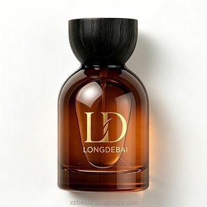 Botella de Perfume Redonda Marrón Vacía de Lujo con Logotipo Personalizado, Botella de Perfume de Vidrio de 30 ml, 50 ml, 100 ml con Pulverizador y Tapas de Madera - Product Image 3