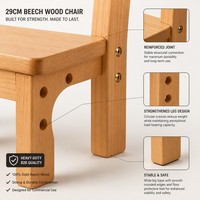 Chaise pour enfants en bois de hêtre Chuangjin, hauteur d'assise 29 cm, dossier haut, sièges Montessori pour garderie, école, vente en gros