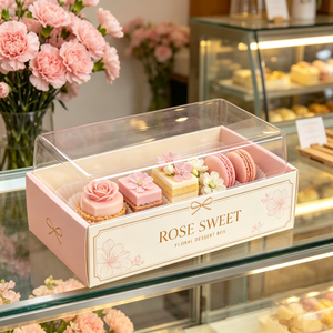 Échantillon Gratuit : Boîte d'Emballage en Papier pour Pâtisserie avec Fenêtre Transparente pour Desserts, Biscuits et Cupcakes – Vente en Gros - Product Image 4