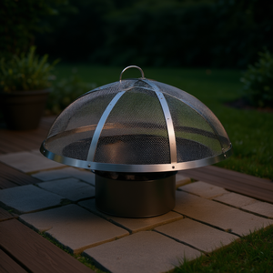 Couvercle de protection anti-étincelles pour foyer extérieur en acier inoxydable de 36 pouces, dôme en maille métallique facile à ouvrir pour protection de foyer de patio - Product Image 2