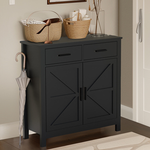 Aparador moderno estilo granja con 2 cajones y 2 puertas, aparador de suelo, mueble de almacenamiento para cocina, barra de café - Product Image 6