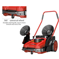 OEM Powerless Manual Hand Push Scrubber Wheel Robot Floor Sweeper Machine para limpiar el patio deja los restos de polvo