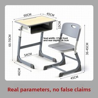 Ensemble de bureau et chaise d'école ergonomiques en métal, dossier en maille, mobilier de classe pour étudiants, cadre en métal, bureau d'étude individuel