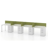 Table de bureau moderne extensible pour 2 à 10 personnes pour la maison ou l'espace de travail partagé intégré