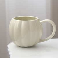 Tasse à café en céramique décorative pour Halloween tasse crème blanche en forme de citrouille tasse à thé au lait et à l'eau pour le bureau et la maison