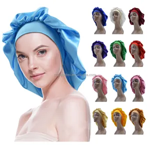 Factory Supplier Hot Selling Luxury Silk Satin Bonnets Hair Sleep Cap With Elastic Band Head Cover