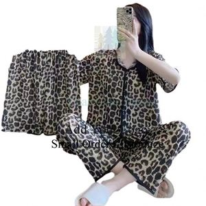 Pijamas Navideños: Pijamas <span class=keywords><strong>de</strong></span> Seda <span class=keywords><strong>de</strong></span> Hielo para Hombre <span class=keywords><strong>de</strong></span> Manga Larga, Pijamas Sexys con Estampado <span class=keywords><strong>de</strong></span> Leopardo para Pareja, Pijamas para Mujer, Ropa <span class=keywords><strong>de</strong></span> Estar en Casa - Product Image 4