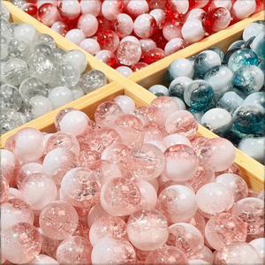 8mm/50pcs 10mm/30pcs Per <b>Bag</b> Handmade <b>DIY</b> Jewelry <b>Accessories</b> Crackle Milk Cap Round Mix Color Glass Beads - Product Image 2