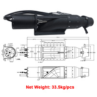Pompe à jet d'eau Maytech 40KW pour bateaux électriques, jet-skis, yachts MTWJ40KW avec buse de direction, système de propulsion puissant