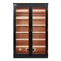 Zigarren-Vitrine aus Spanischer Zeder, Humidor-Schrank, Holzgehäuse mit LED-Beleuchtung, Lackierte Oberfläche, Maßgefertigte Abmessungen, Luxuriöse Ladeneinrichtung