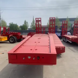 China langlebiger 3-achsen-Flatbed-Anhänger individueller niedriger Flatbed-Semi-Anhänger für Schiff-Hafenverkehr