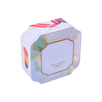 Boîte en étain en forme d'octogone pour biscuits, boîte cadeau en étain