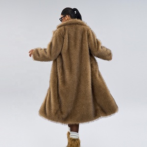 <span class=keywords><strong>Cappotto</strong></span> Lungo <span class=keywords><strong>in</strong></span> Ecopelliccia Goffrata Spessa da <span class=keywords><strong>Donna</strong></span> Autunno Inverno Stile Europeo Americano <span class=keywords><strong>con</strong></span> Collo Risvoltato - Product Image 2