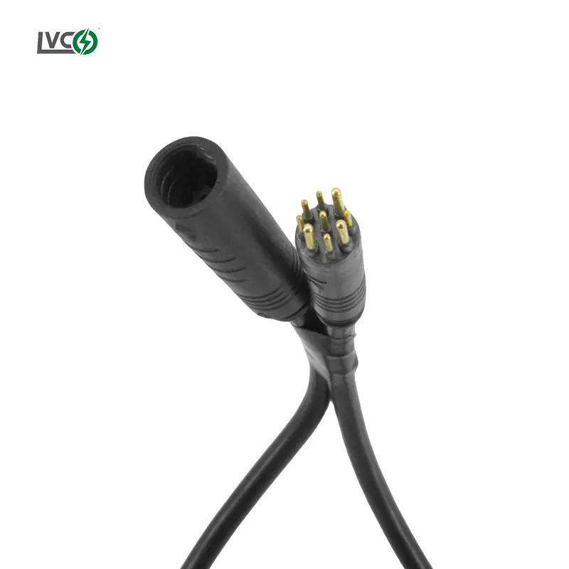 LVCO kit suku cadang motor sepeda elektrik, kabel 9 pin pelepasan cepat tahan air