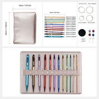 Lot de 12 crochets tunisiens en aluminium détachables, têtes de crochet interchangeables, outils de tricot DIY