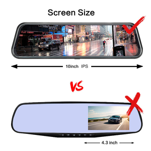 2 cách xe Video-registrator1080P ống kính kép DVR Dash Cam 10 "inch màn hình cảm ứng xe máy ảnh dòng phía sau xem gương xe Dash đến - Product Image 4