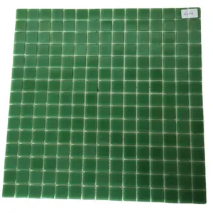 Barato vidro quebrado mosaico piscina 4mm espessura de vidro verde mosaicos