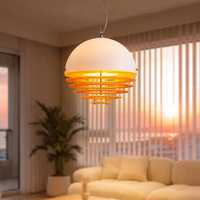 Luminaire suspendu orange coucher de soleil, lustre à disques superposés en acrylique, lampe suspendue moderne de style nordique pour salle à manger et chambre à coucher