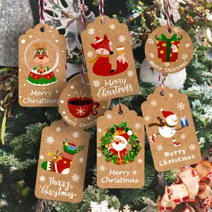 50 sätze/beutel Fabrik benutzer definierte hochwertige Weihnachts karte Swing Hang Tags Geschenk druck Marke Logo Kleidung Hang Tags Gruß karte