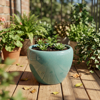 Pots de fleurs en céramique personnalisés couleur marbre vert, grands et petits, pour extérieur, en poterie de jardin, en promotion