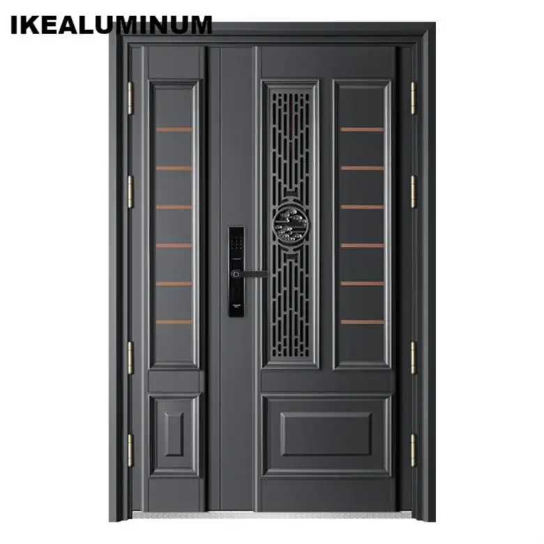 Ikealuminum OEM 2024 entrada puerta principal diseños puerta de la casa entrada exterior entrada principal puerta de seguridad