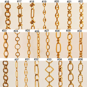 سوار ساحر للنساء من الفولاذ المقاوم للصدأ مقاوم للماء مصنوع يدويًا من سلسلة ربط 18 قيراط مطلي بالذهب على الموضة لا يتلاشى مع المجوهرات - Product Image 6