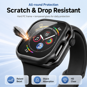 Coque en verre trempé pour <span class=keywords><strong>Apple</strong></span> <span class=keywords><strong>Watch</strong></span> S10/11 38/41/42/44/46/49 <span class=keywords><strong>mm</strong></span>, protection d'écran complète, antichoc, compatible avec CS001 - Product Image 2