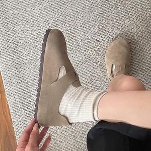 Birkenstocks Sandales gladiateur à bout carré pour hommes toutes saisons Mules en cuir véritable Sabots Beige Chaussures de marche pour l'extérieur - Product Image 1