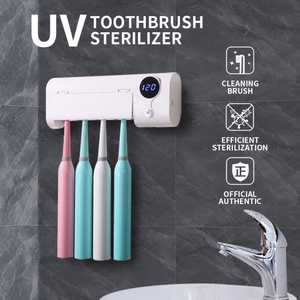 Rechargeable Tooth Brush Holder Wall-Mounted No Drilling 4 Slots Timer Function UV Toothbrush Cleaner - Product Image 3