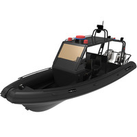 Bateau gonflable à double coque en aluminium de 25ft 760cm avec toit rigide
