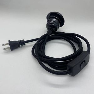<span class=keywords><strong>Cable</strong></span> de Alimentación Trenzado de Tela Vintage con Portalámparas E27, Enchufe EU/US/AU, Interruptor en Línea, Kit de <span class=keywords><strong>Cable</strong></span> para Lámpara Colgante, Iluminación DIY - Product Image 2