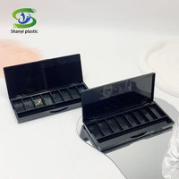 Nouvelle boîte à fards à paupières rectangulaire pliable en plastique haut de gamme, personnalisable en couleur, pour huit compartiments, emballage vide sur mesure