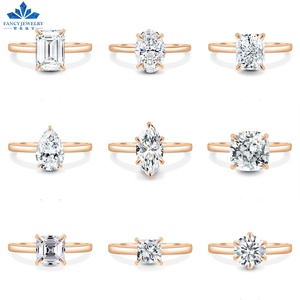 보석 18K 로즈 골드 가격 원래 결혼 약혼 타원형 에메랄드 배 멋진 실험실 성장 Moissanite 다이아몬드 반지 여성용 남성용 - Product Image 1