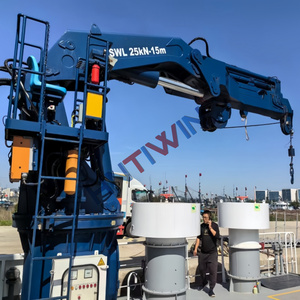 HNTIWIN 품질 보증 공장 1 2 3 톤 해양 유압 360도 회전 슬루잉 너클 붐 선박 크레인 - Product Image 3