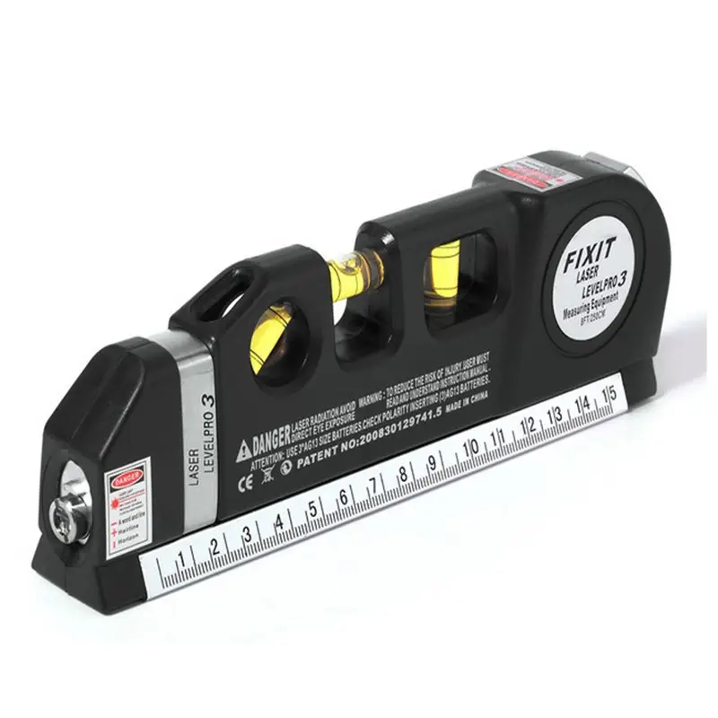 New hot selling Multipurpose Level Laser Horizon Vertical Measure Tape Aligner Bubbles Ruler