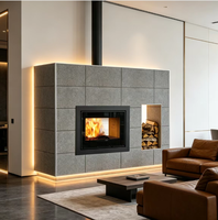 Cheminée électrique autoportante moderne en bois, décoration de salon, taille personnalisée, utilisation en intérieur, garantie de plus de 5 ans
