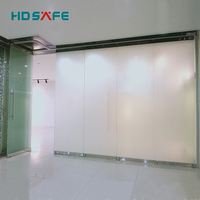 Interior Frameless Frosted Glass Sliding Folding Partition Door Folding Partition Glass Wall System Office Glass Partition
