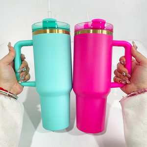 USA Entrepôt Conception Personnalisée H2.0 40oz Gobelets Plaqués Or Bouteille d'Eau d'Extérieur Thermos avec <span class=keywords><strong>Paille</strong></span> et Poignée Amovible - Product Image 5