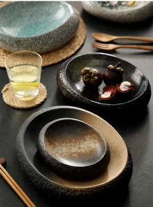 Plato Ovalado de Cerámica para Restaurante, Diseño de <span class=keywords><strong>Roca</strong></span>, para Sushi, Salmón, <span class=keywords><strong>Platos</strong></span> Fríos, <span class=keywords><strong>Platos</strong></span> Hondos para Postre - Product Image 5