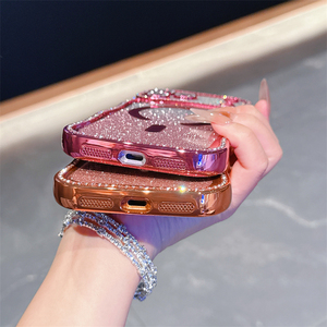wave edge hot glitter clear magnetic phone case for iphone air 17 16 pro max,for iphone 17 phone case bling - Product Image 6