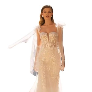 Off-the-Shoulder Ball Gown Wedding Dress Sweetheart Neckline Ivory White Princess Waistline Detachable Lace Train Vintage Style - Product Image 5