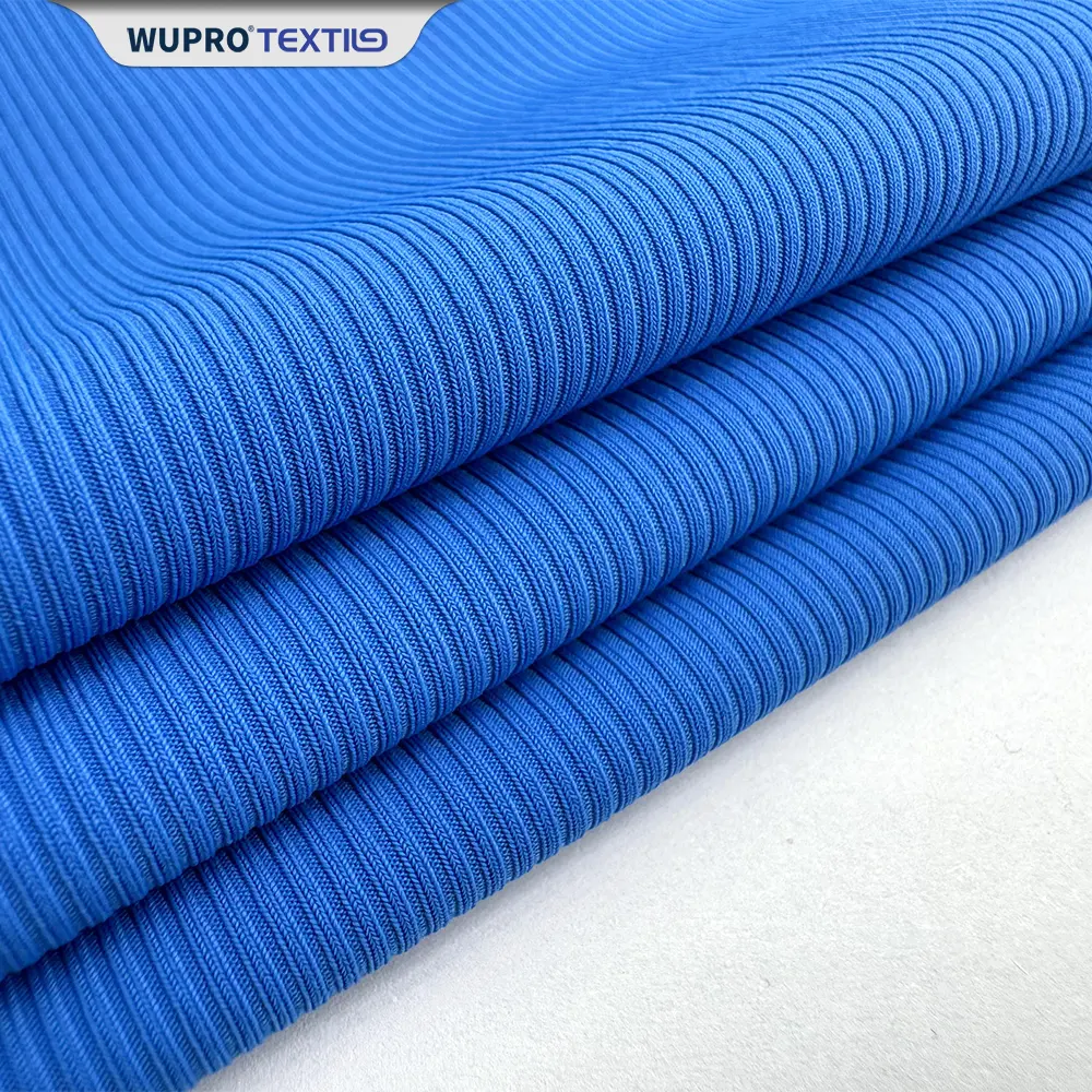 Tessuto elasticizzato 24% in nylon 76% personalizzato tessuto elasticizzato intrecciato a maglia con costola stampata in tessuto elasticizzato