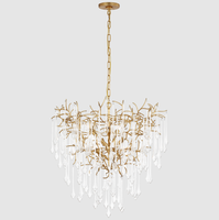 Yihao personnalisé nordique moderne K9 cristal nordique laiton Led luxe Design lustre plafond goutte chambre Design suspension