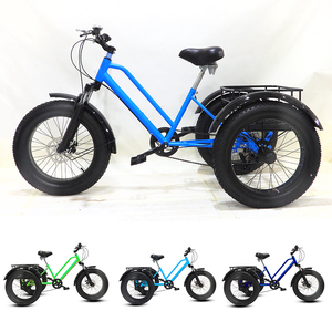 Bestseller-Modell 20 Zoll Blaues Hochwertiges Fat-Trike mit großen Rädern, Pedal-Dreirad, maßgeschneidertes Erwachsenen-Mountain-Trike für den Gütertransport - Product Image 2