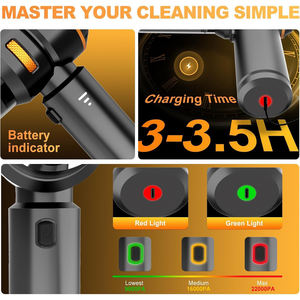 Aspiradora <span class=keywords><strong>de</strong></span> Coche 3 en 1 Inalámbrica Portátil para Automóvil con Batería <span class=keywords><strong>de</strong></span> 6000mAh y 18000Pa <span class=keywords><strong>de</strong></span> Potencia - Product Image 3