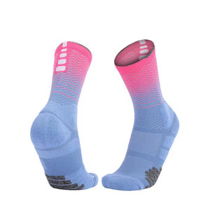 Unisex Gradient Mid-Calf Basketball <b>Socks</b> Terry Cushion Moisture Wicking Breathable Sports Game <b>Socks</b> High Quality Wholesale - Product Image 2