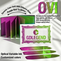 Encre optique variable à changement de couleur pour sérigraphie OVIInk, encre d'impression de sécurité pour certificat de sécurité, étiquette anti-contrefaçon F2