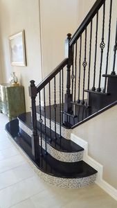 מעקות ברזל יצוק שחור מדרגות מדרגות מקורה עבור וילה מלון - Product Image 6