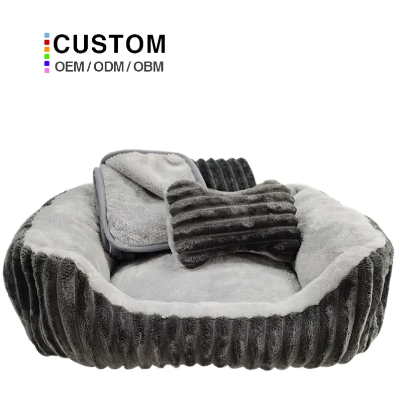 Custom made washable chew proof eco friendly luxury pet cat dog bed for dogs